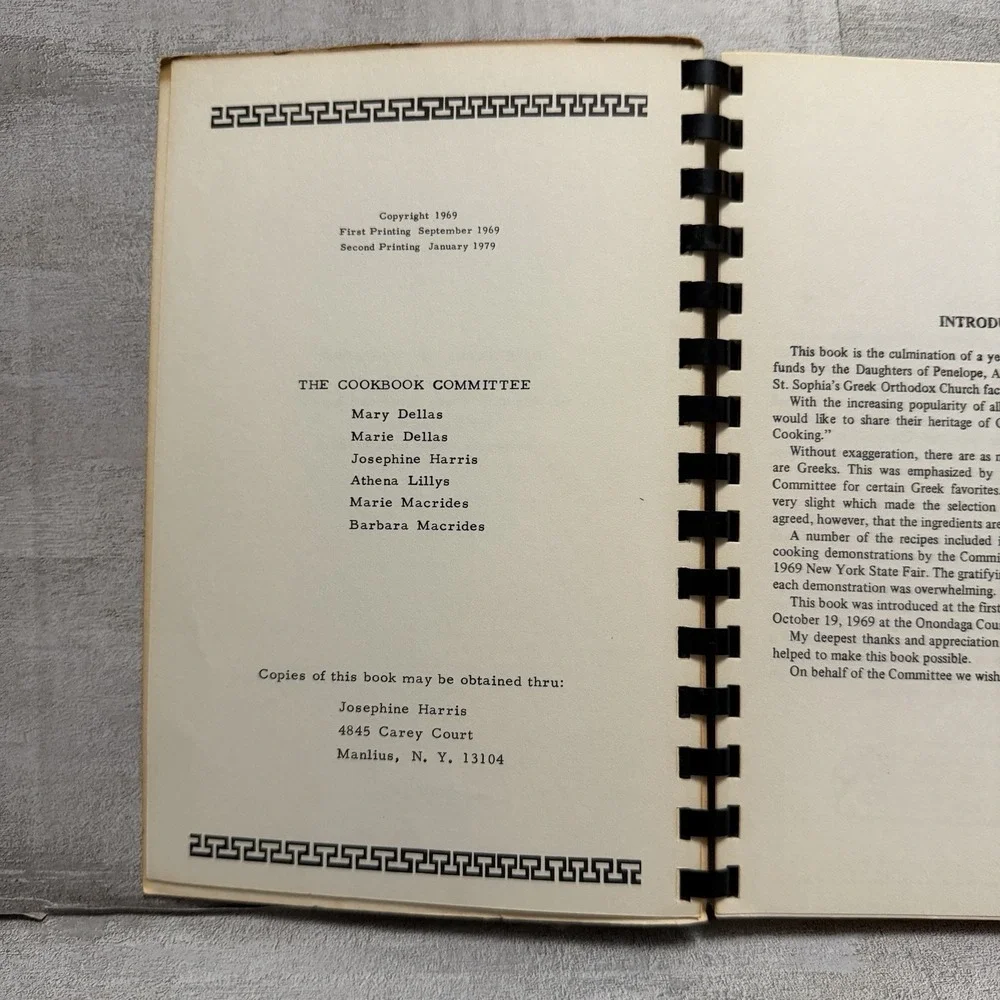 Treasury of Greek Cooking 1969 Cookbook Recipes Daughters‎ Penelope Syracuse NY